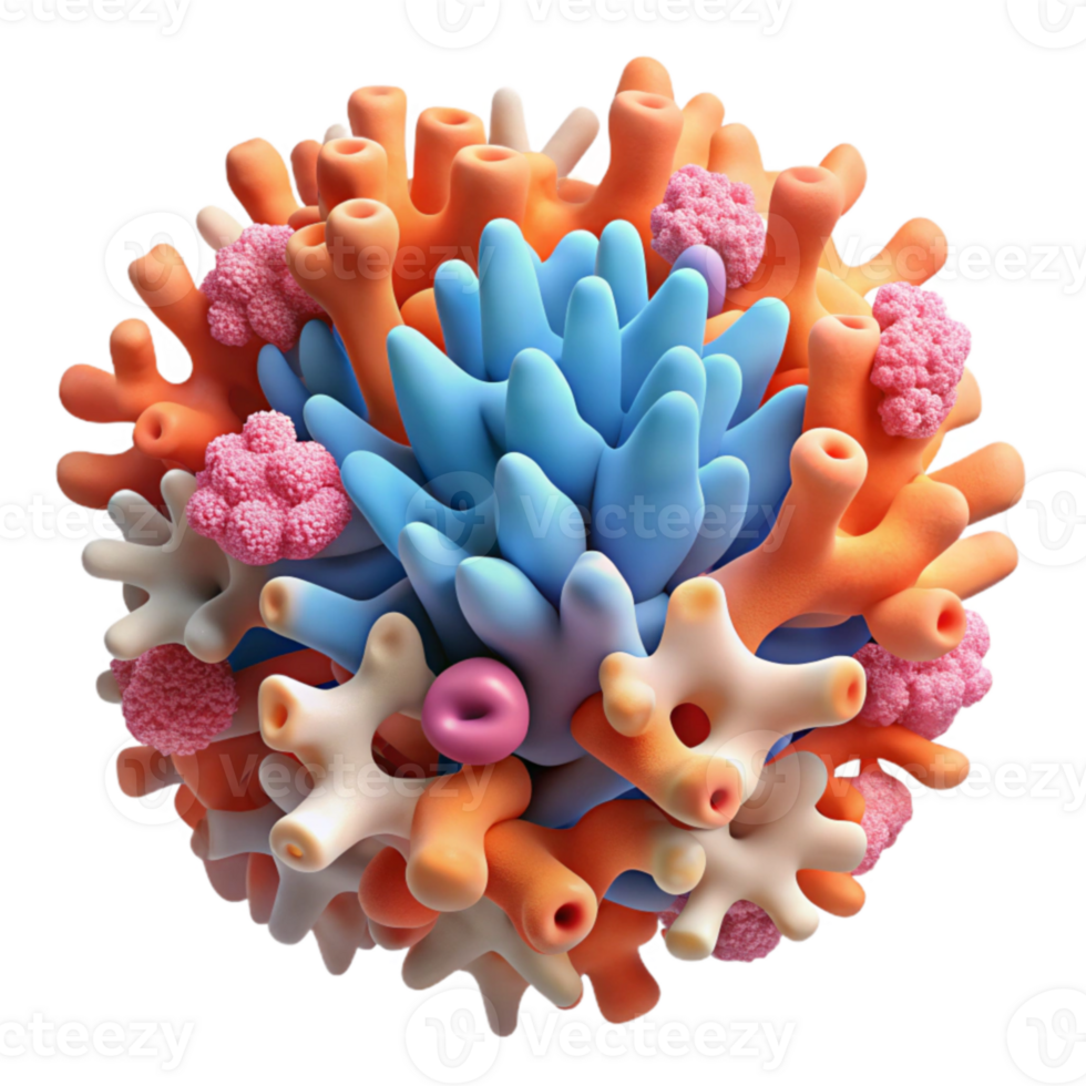 Vibrant Coral Reef 3D Render Ocean Life, Aquatic Ecosystem, Underwater Scene png