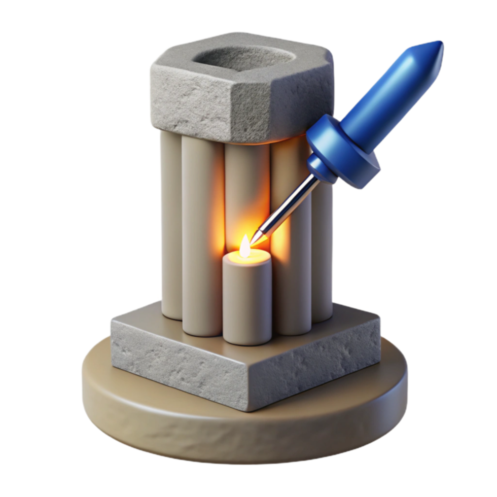 Lighting a Candle on a Stone Column png