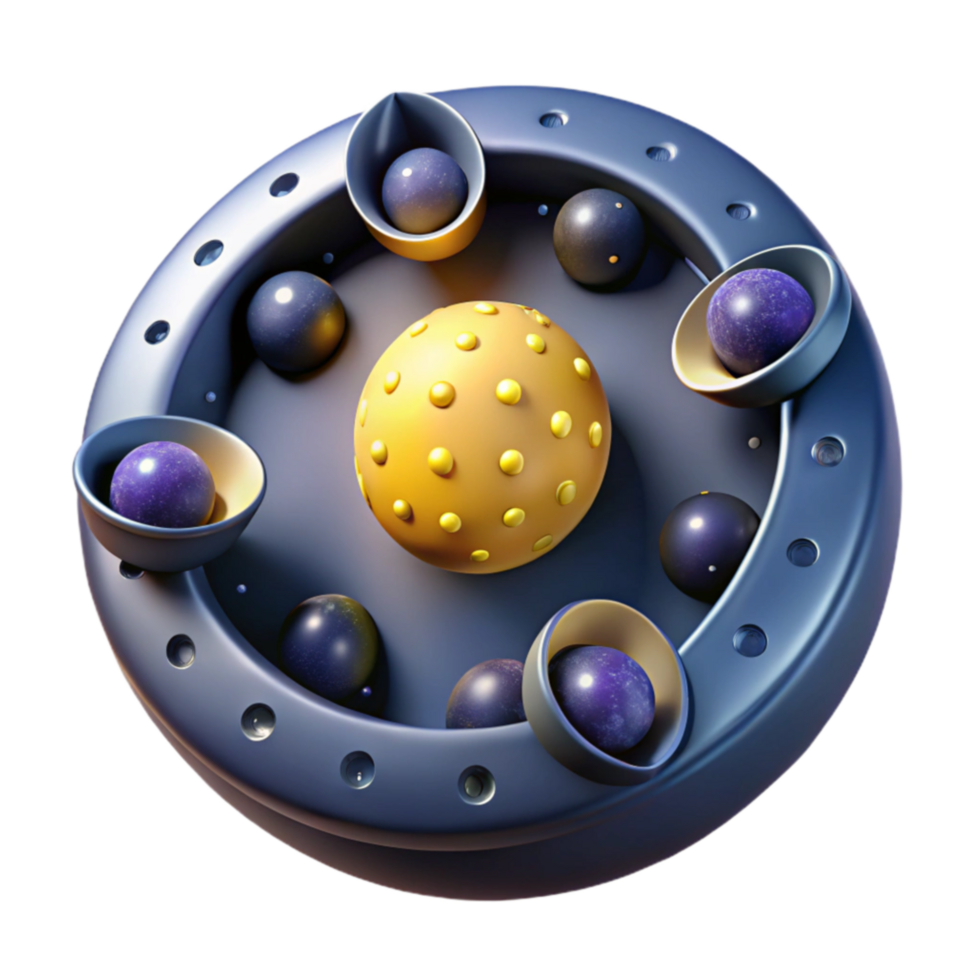Abstract 3D Sphere Cosmic Cellular Structure png