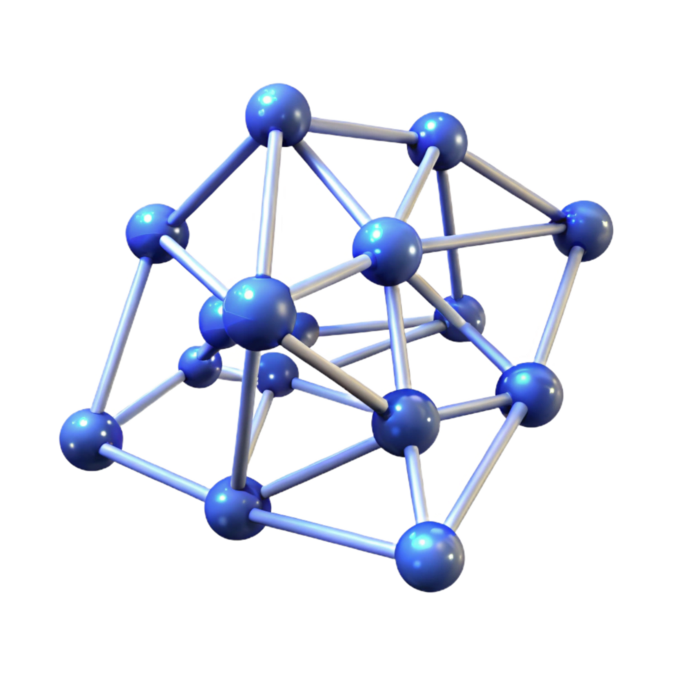 Complex Molecular Structure Atoms, Bonds, and 3D Model png