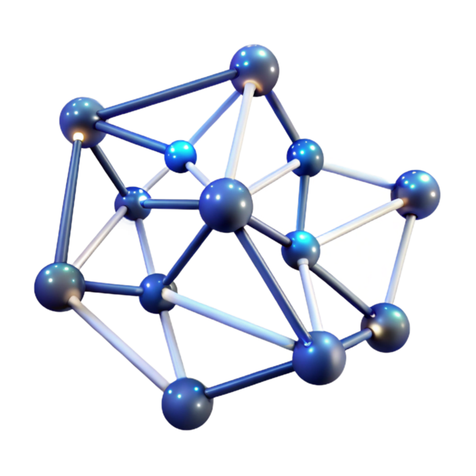 Complex Molecular Structure Network Bonds and Atomic Arrangement png