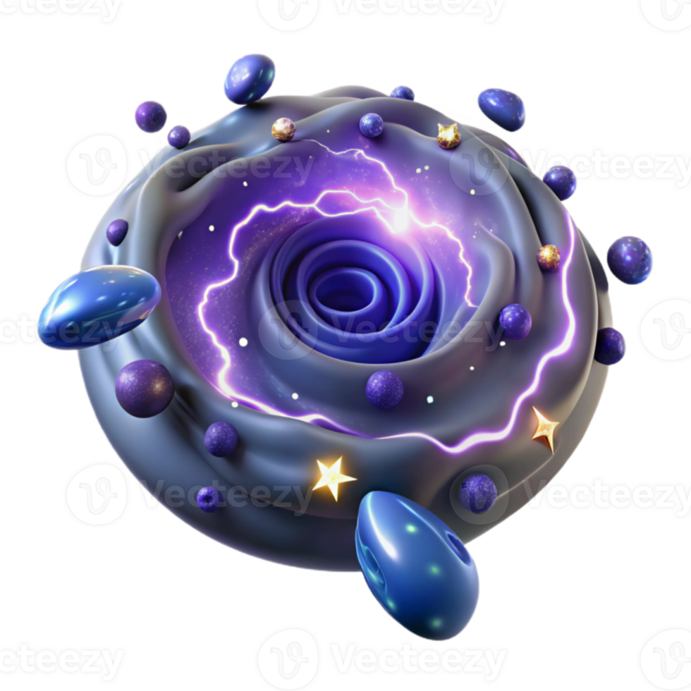 Cosmic Swirl 3D Render of Abstract Nebula png