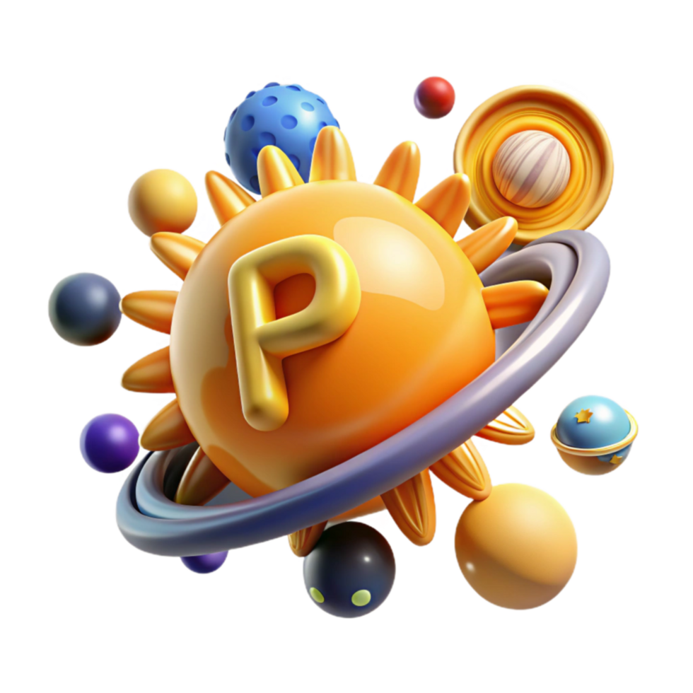 3D Planetary System with Letter P png