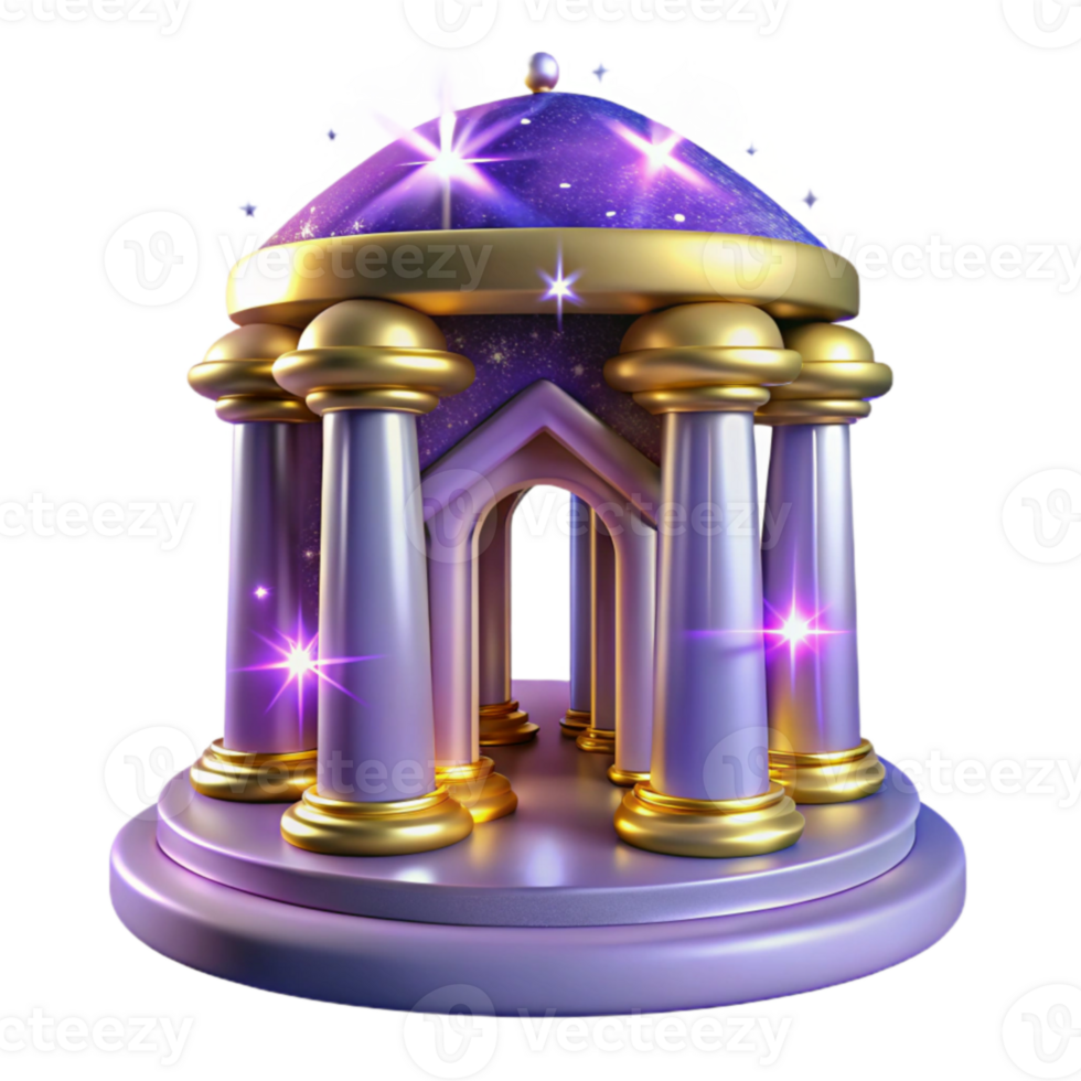 Celestial Gazebo A 3D Render of a Magical Temple png