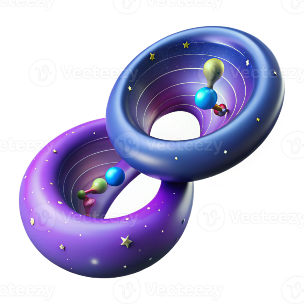 Cosmic Rings 3D Render of Intertwined Space png