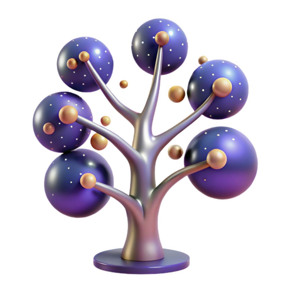 Abstract 3D Render of a Decorative Sphere Tree png