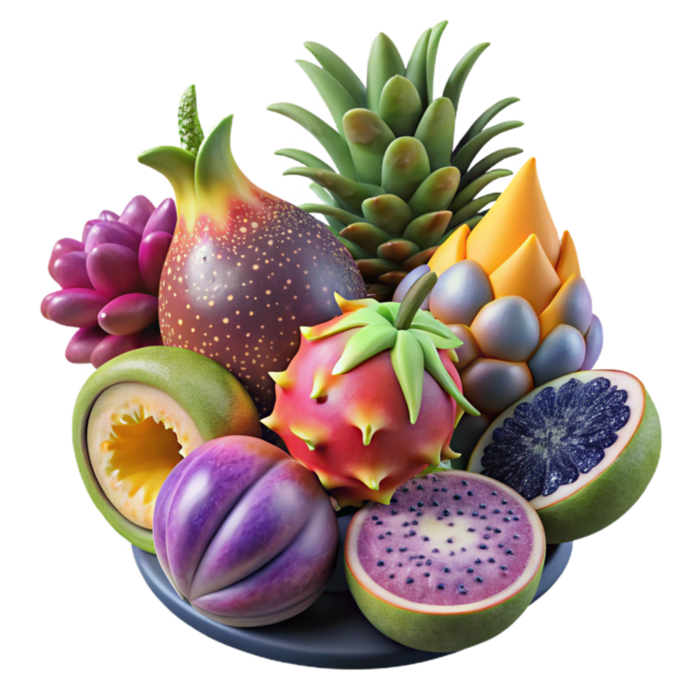Vibrant Tropical Fruit Still Life png