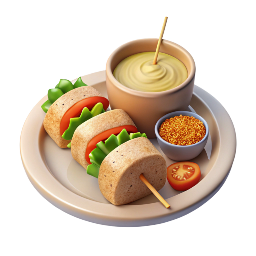 Savory Skewers with Creamy Dip and Mustard png