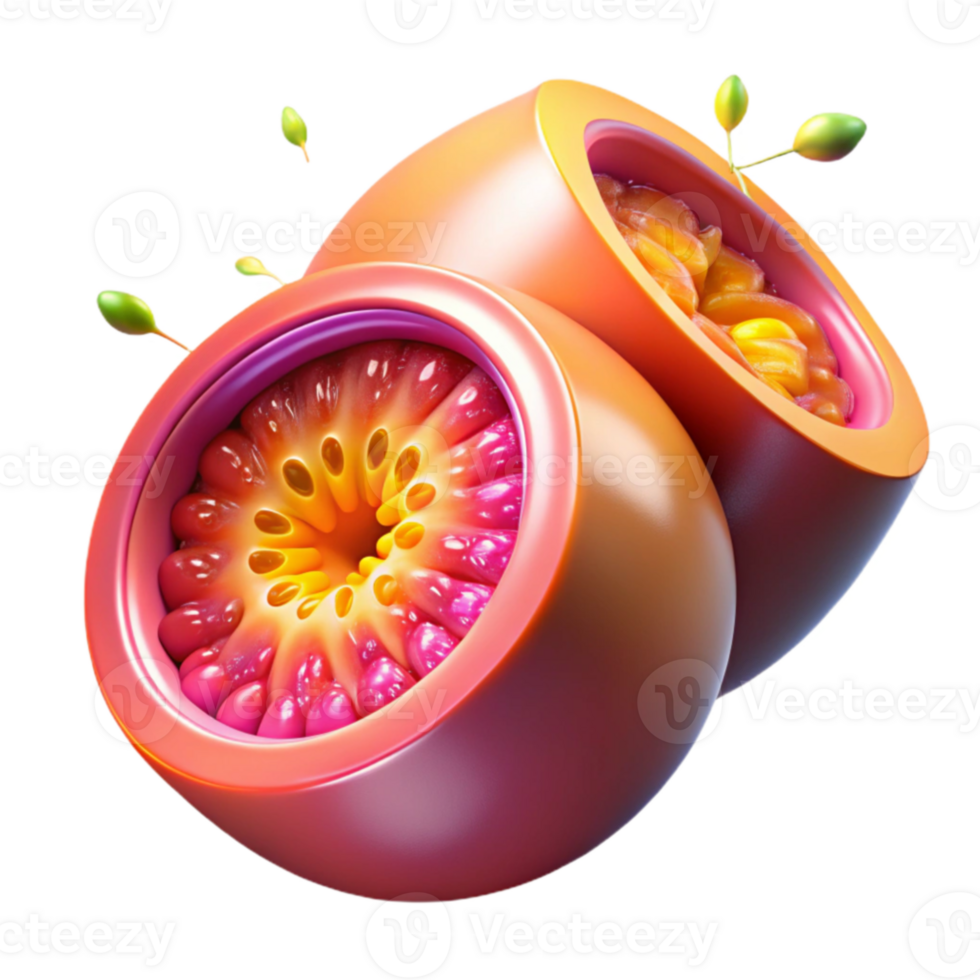 Vibrant Fruit Abstract 3D Render of Tropical Orb png
