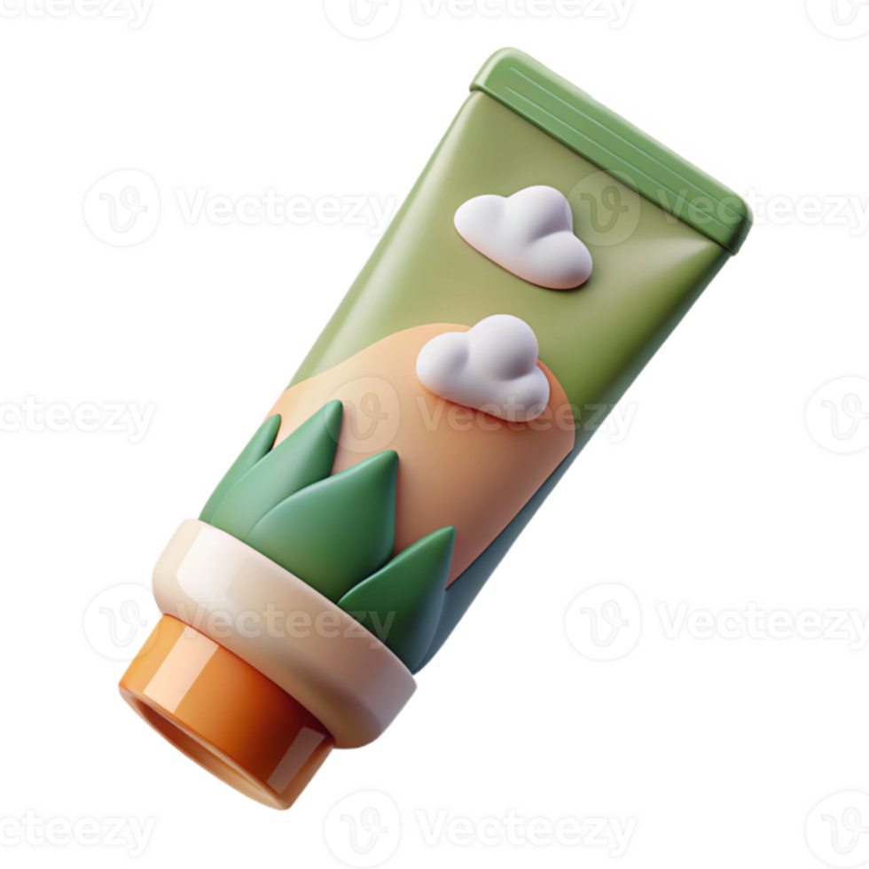 Soothing Botanical Cream Tube Packaging Design png