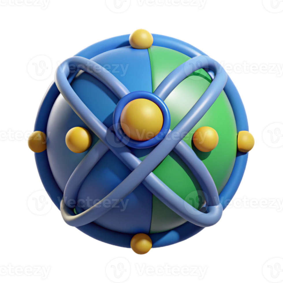 Abstract 3D Orb Network Connection Visualization png