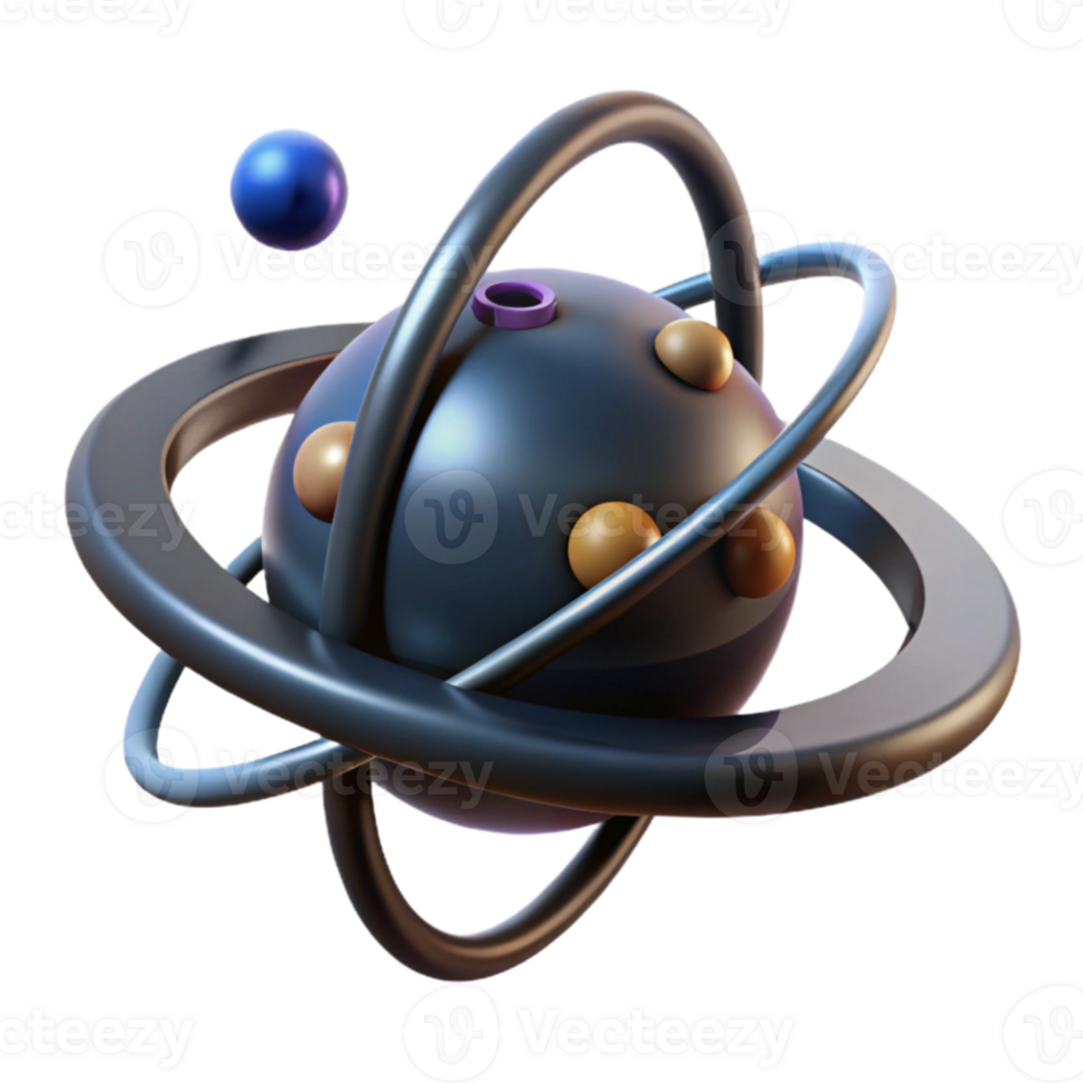 Abstract Atomic Structure 3D Orbital Model png