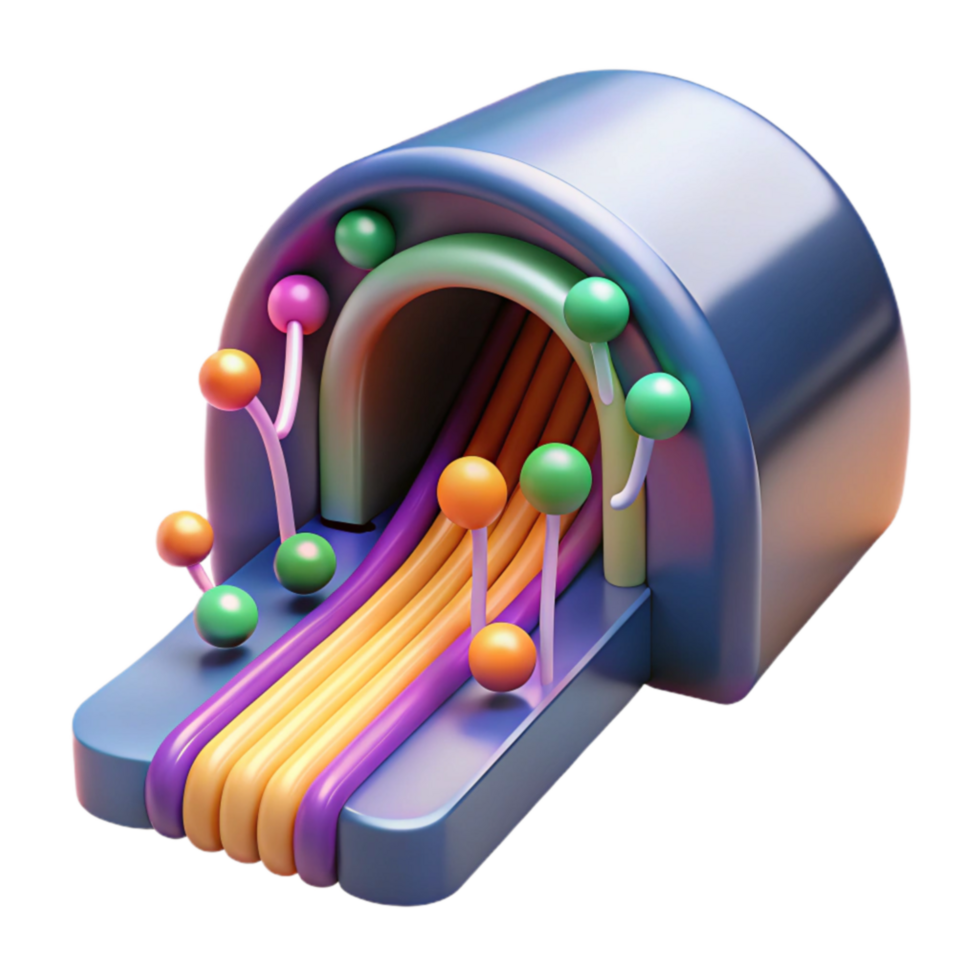 Colorful Tunnel Slide with Rainbow Arch png