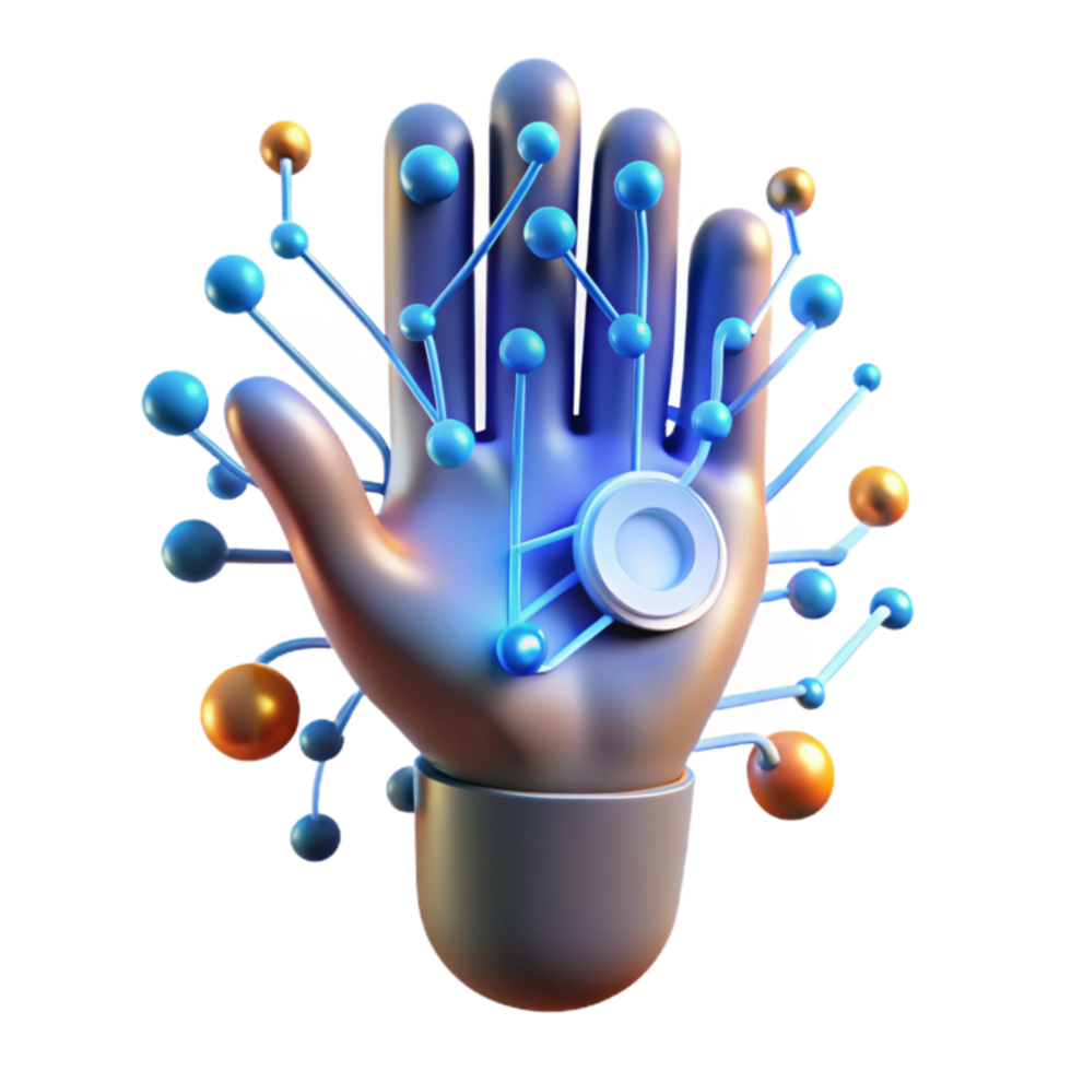 Networked Hand A 3D Model of Connection and Innovation png