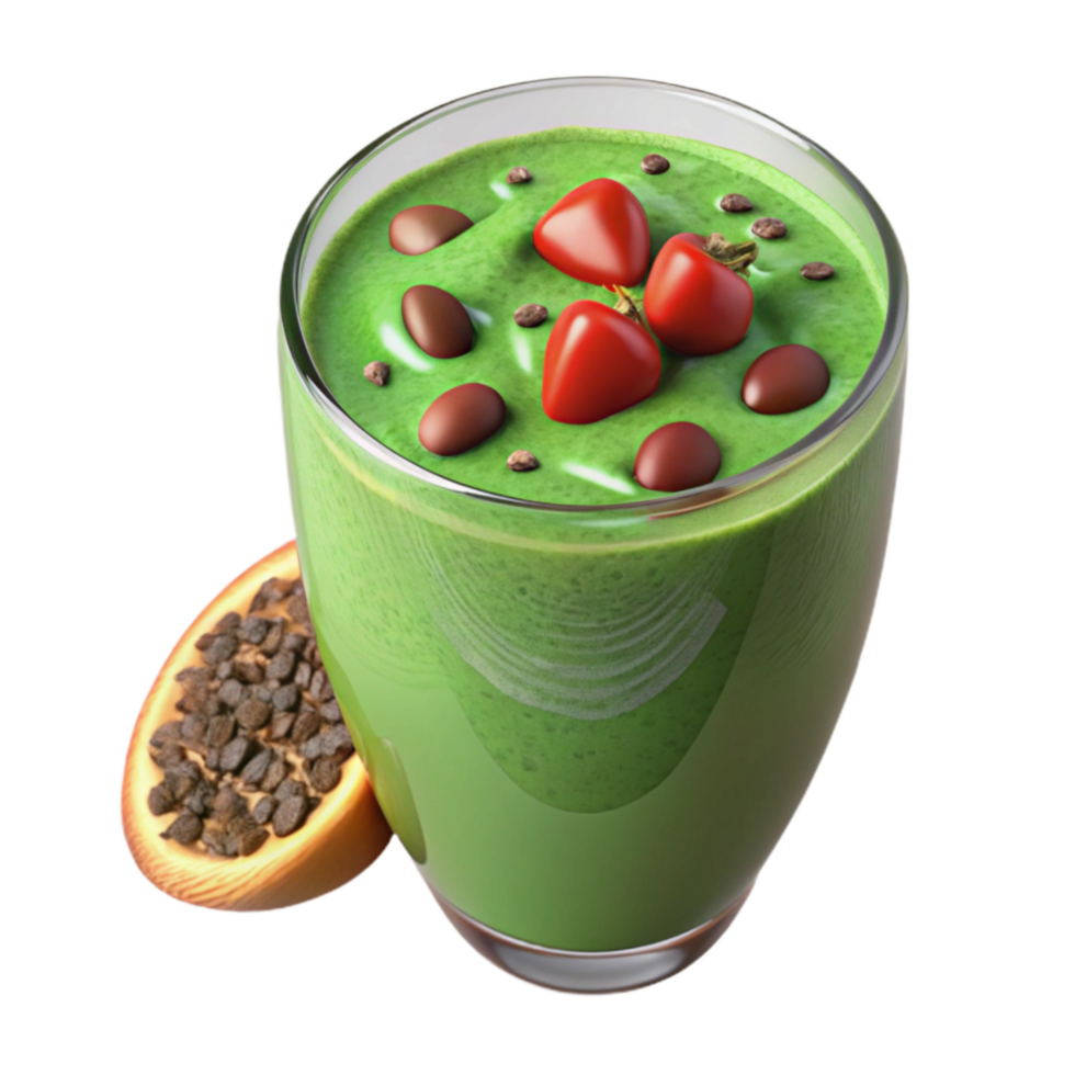 Refreshing Green Smoothie Recipe with Cacao Nibs png