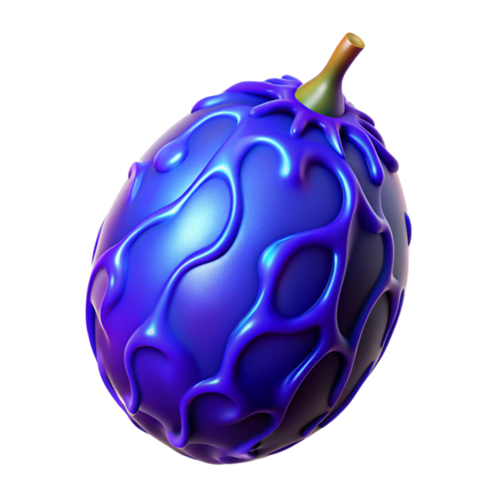 Abstract Dripping Glossy Egg Render png