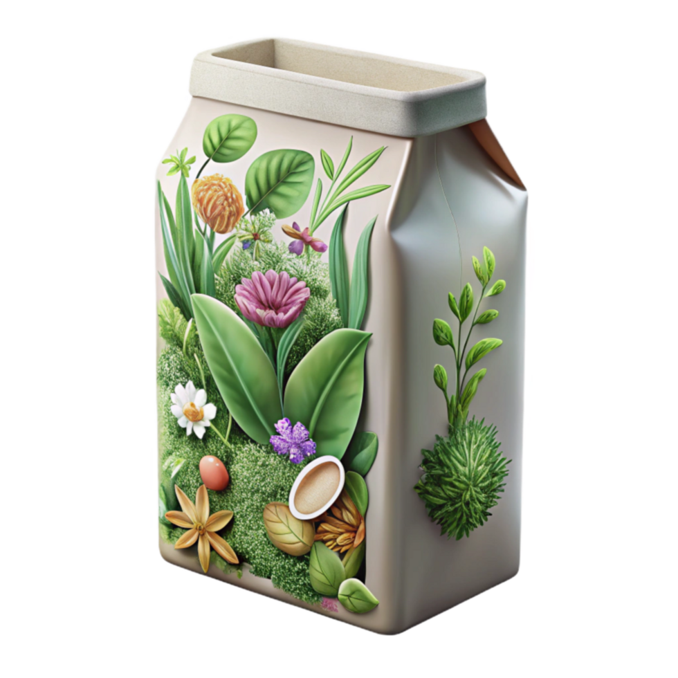 Botanical Container Eco-Friendly Floral Design png