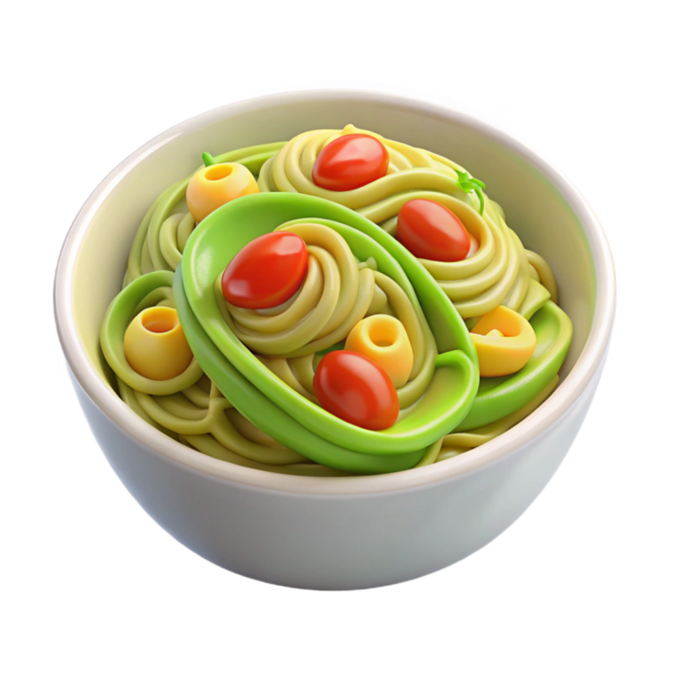 Delicious Green Pasta with Cherry Tomatoes and Olives png