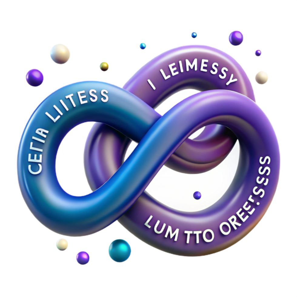 Endless Loop Abstract Design 3D Render of Intertwined Shapes png