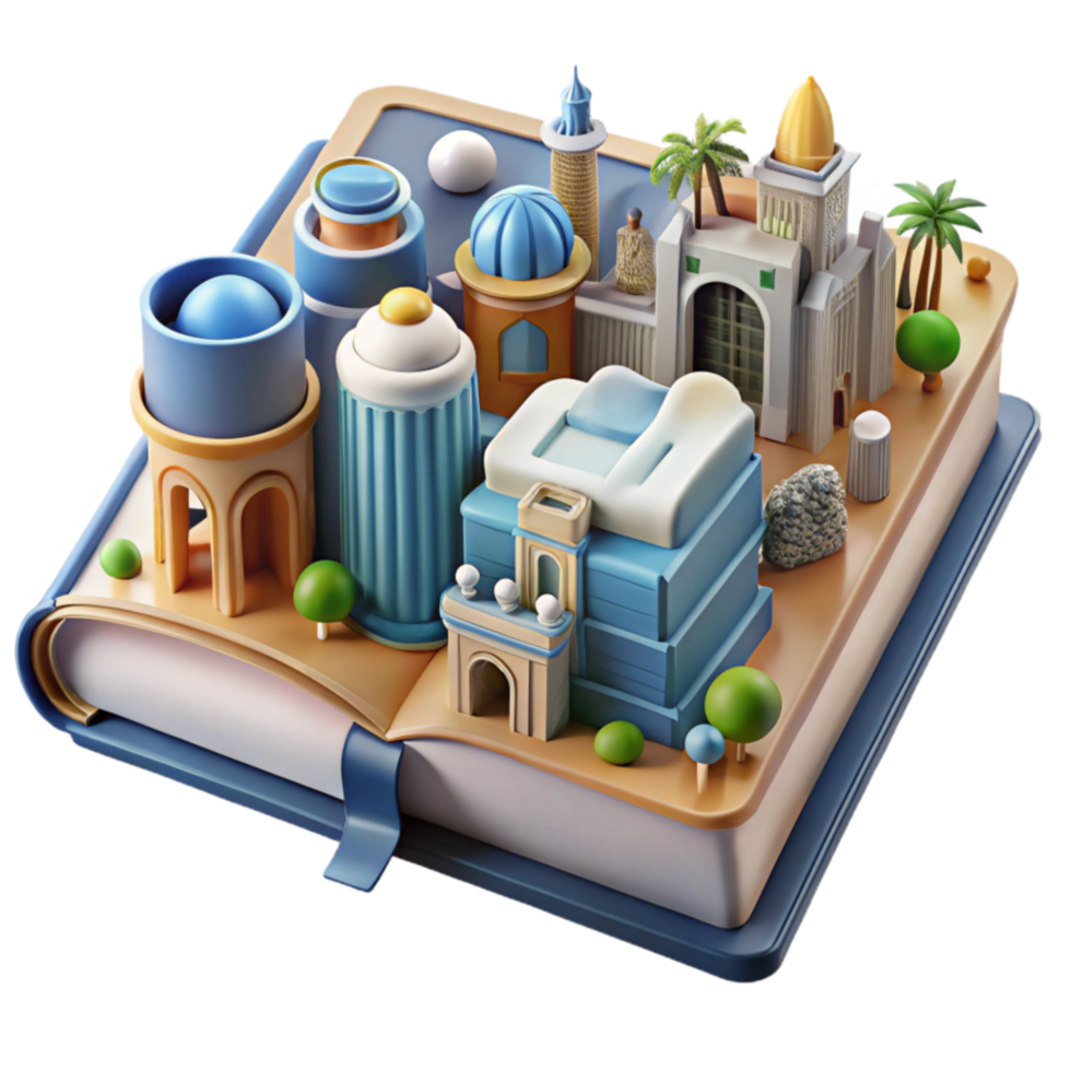 A City in a Book Architectural Wonders in 3D png