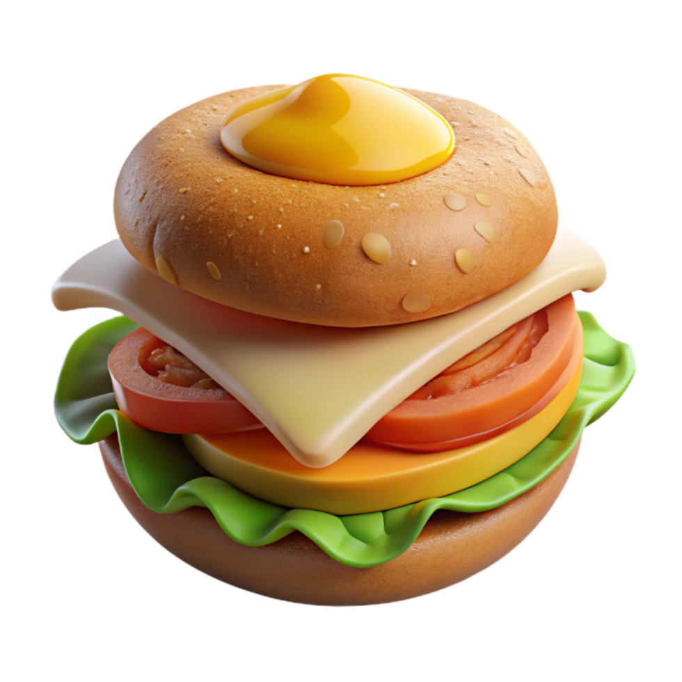 Juicy Burger with Melted Cheese and Mustard png