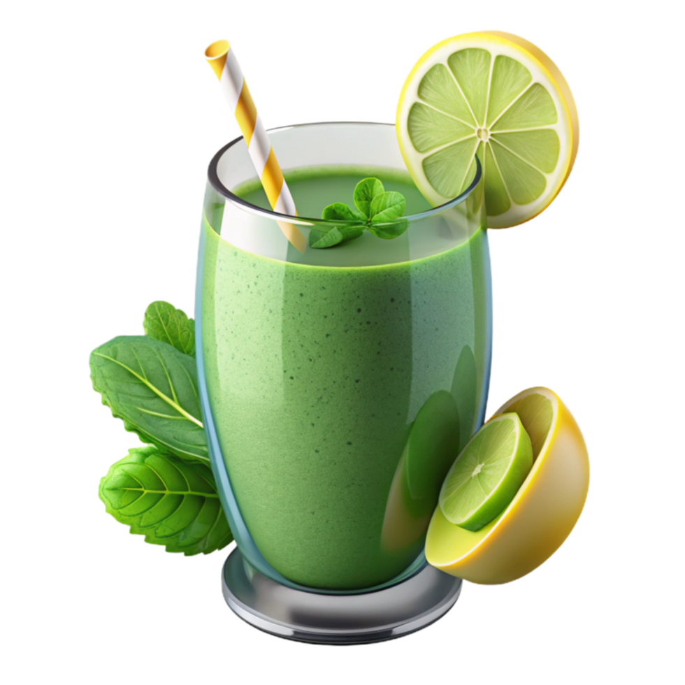 Refreshing Green Smoothie Recipe Lime, Mint, Spinach png