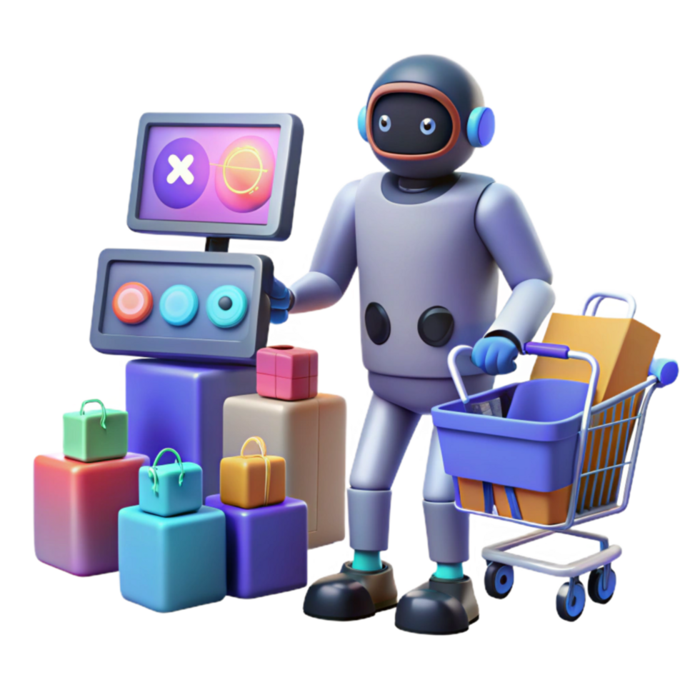 Robot Automation in E-commerce AI-Powered Order Fulfillment png