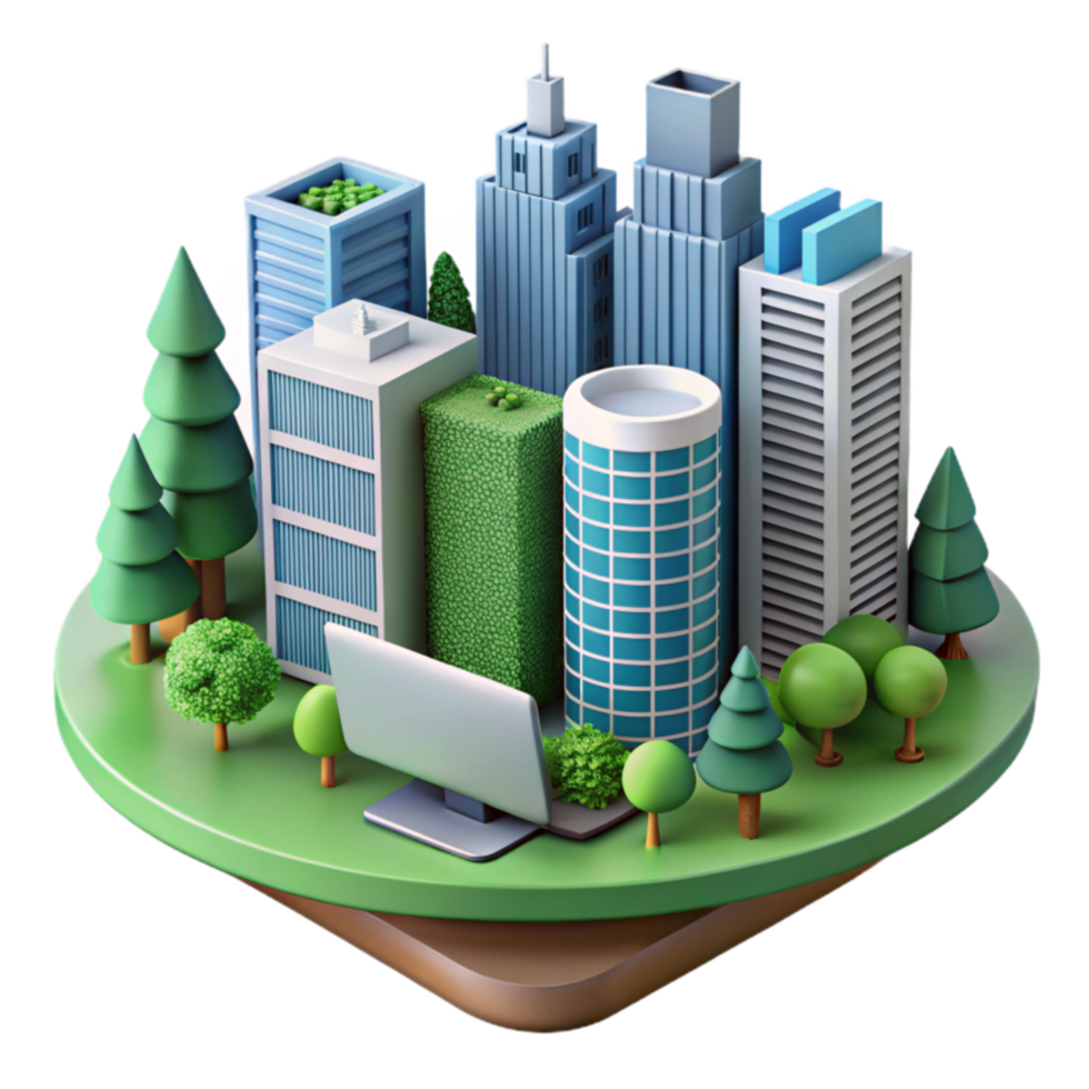 Green Cityscape Sustainable Urban Design with Nature Integration png