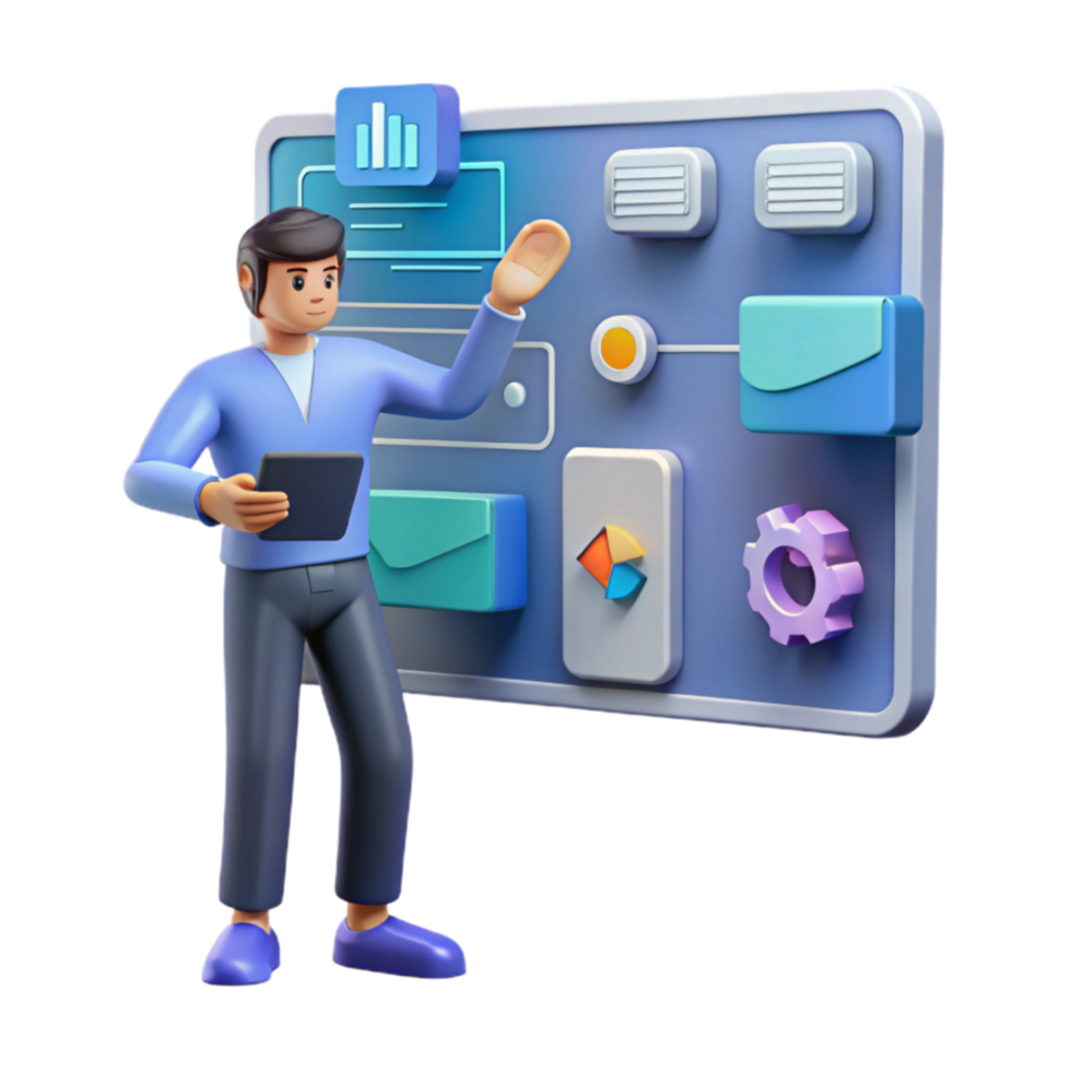 Digital Dashboard Streamlining Workflow, Data Analysis, and Project Management png