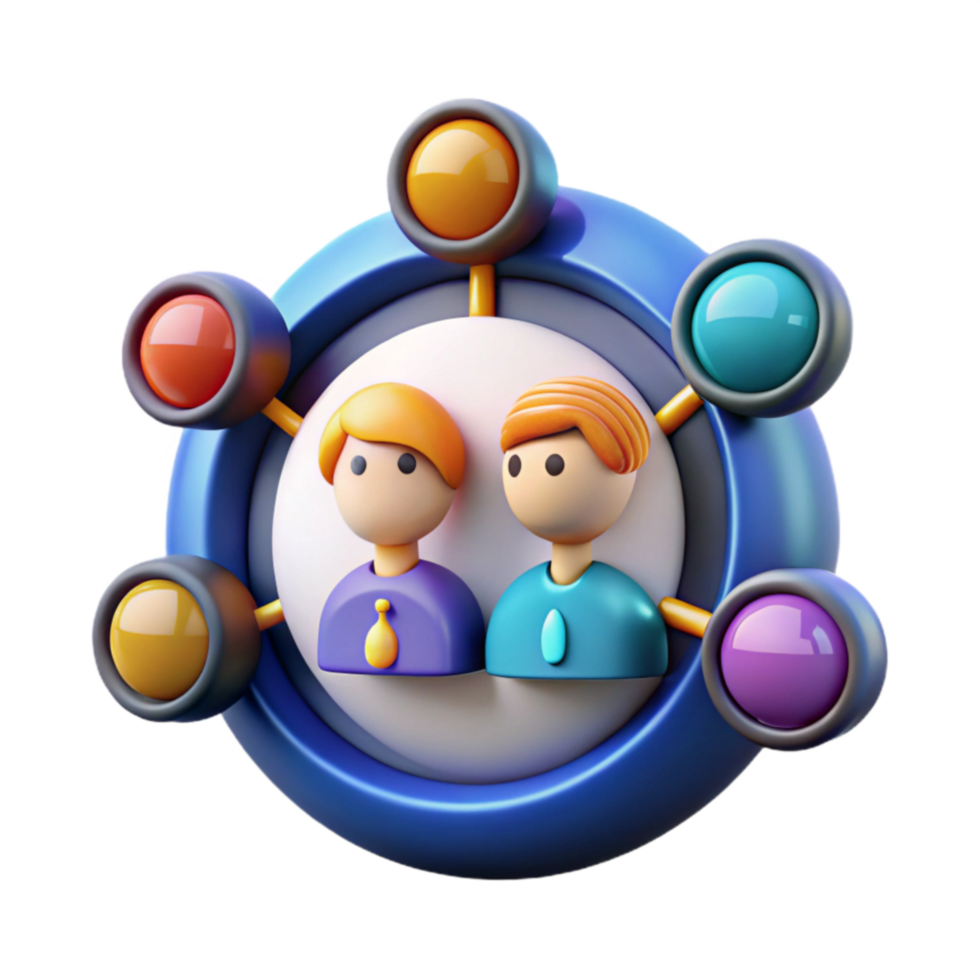 Teamwork, Collaboration, and Connection A 3D Icon png