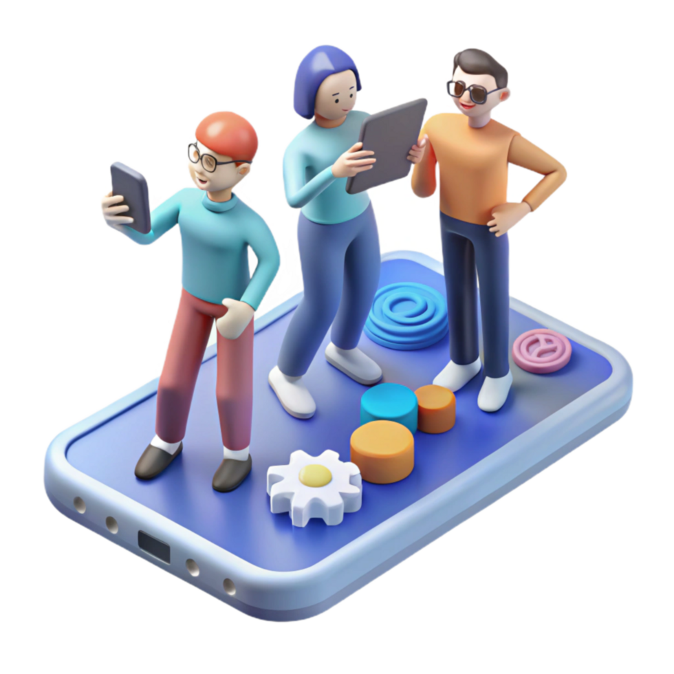 Mobile App Users Collaboration, Connection, and Innovation png