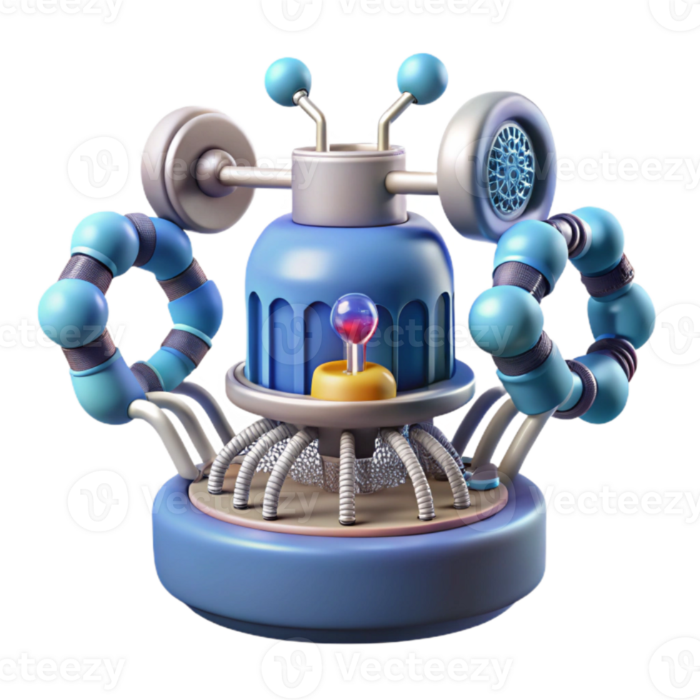 Whimsical Robotic Creation 3D Render of Futuristic Machine png