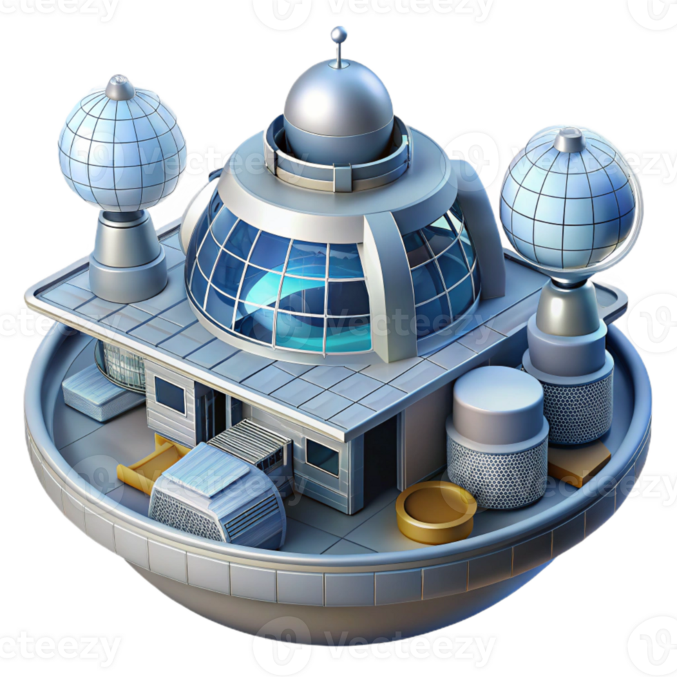 Futuristic Space Observatory Satellite Communication Research Center png