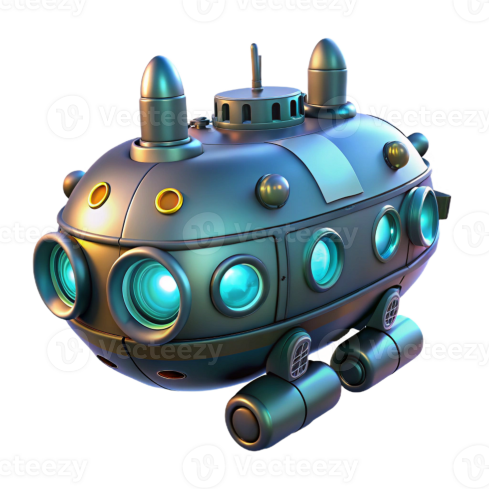 Futuristic Submarine Deep Sea Exploration Vehicle png