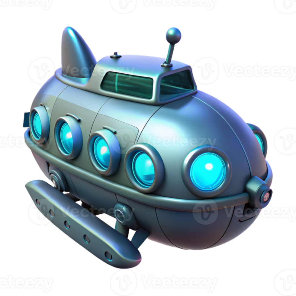 Cute Cartoon Submarine Ocean Adventure Vehicle png