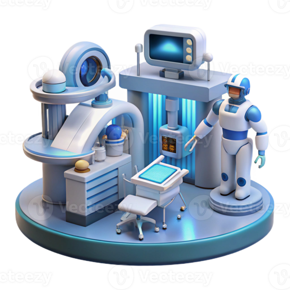 Futuristic Medical Technology Robot-Assisted Procedures png