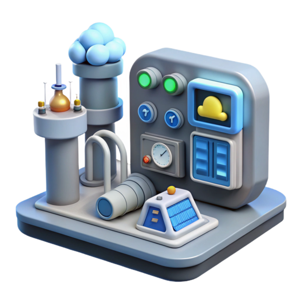3D Model Futuristic Control Panel Factory png