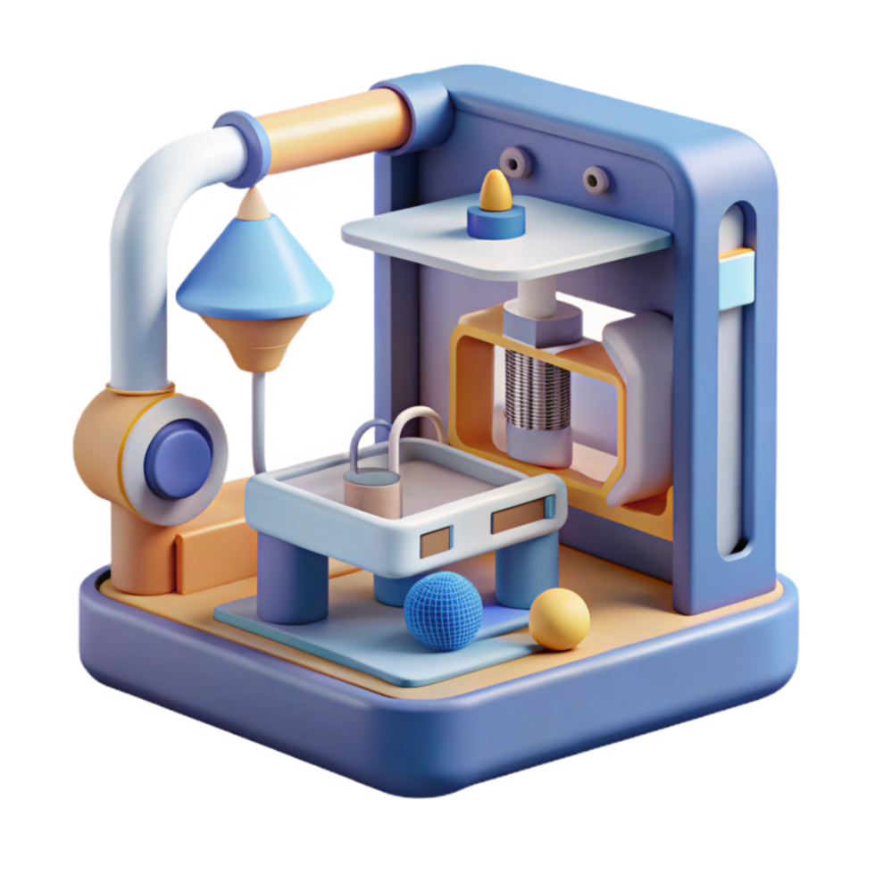 Abstract 3D Machine Complex Structure, Colorful Design, Geometric Shapes png
