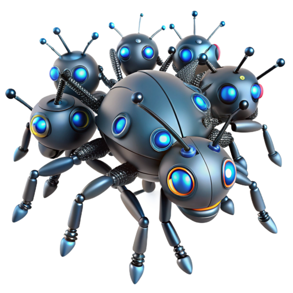 Cybernetic Insect Swarm Robotics, AI, and Collective Intelligence png