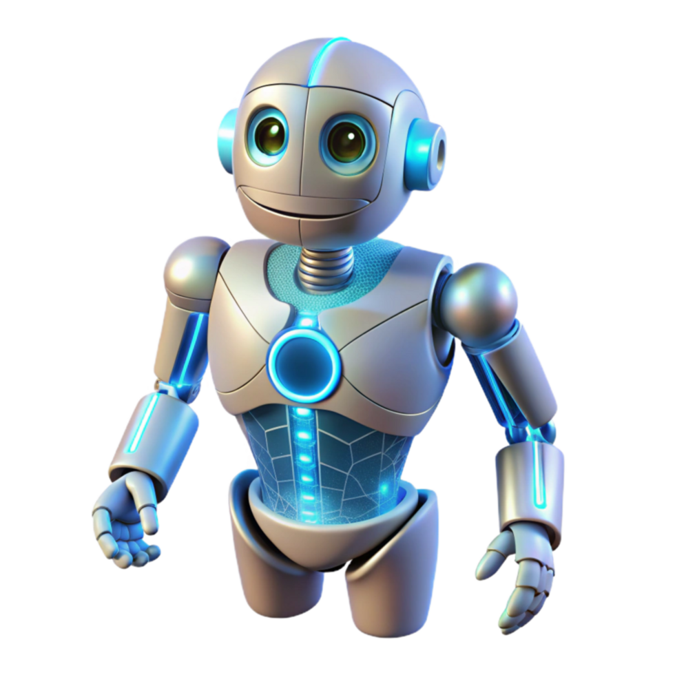 Friendly Robot 3D Model of a Cute, Futuristic Bot png