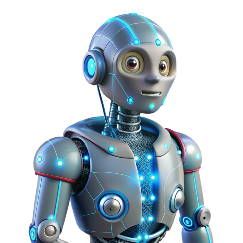 Friendly Robot AI, Animation, 3D Model, Futuristic Technology, Digital Art png