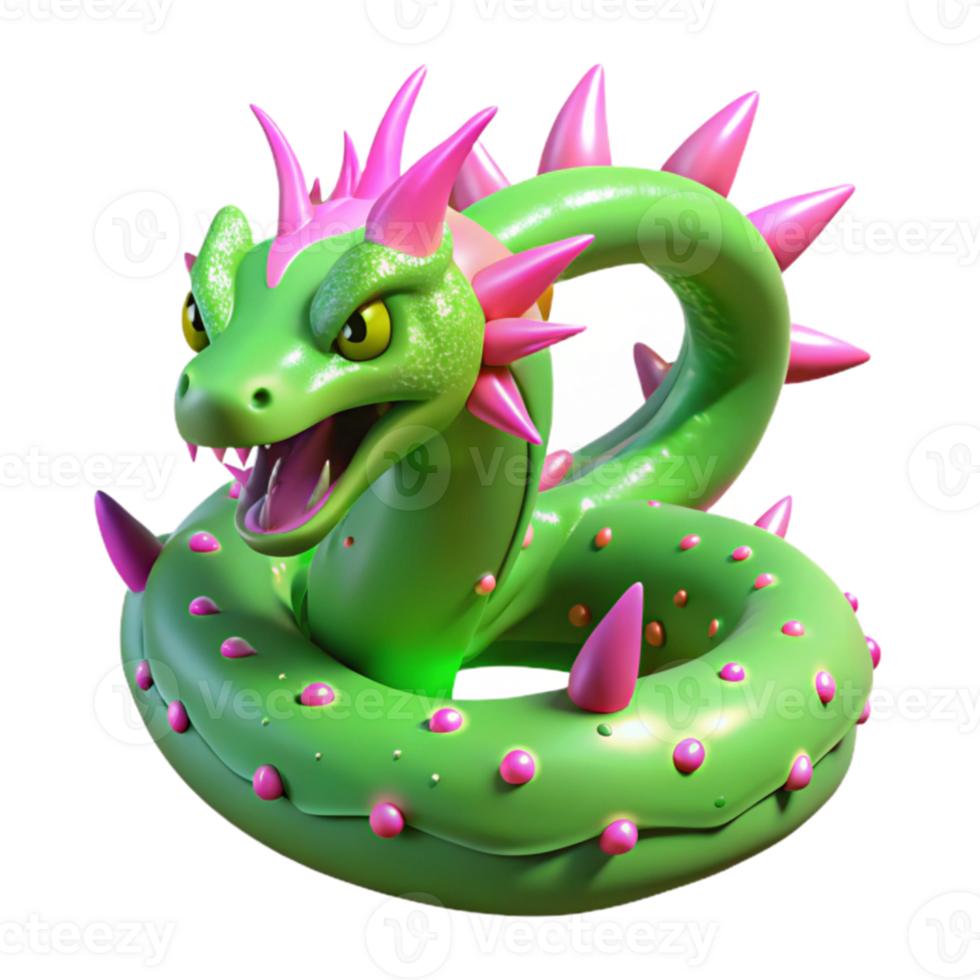 Cute Green Spiky Dragon Fantasy Creature png