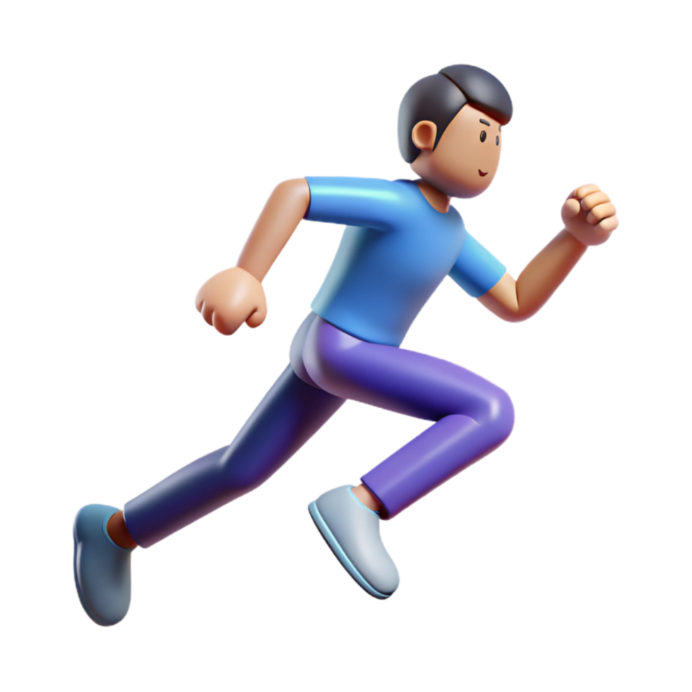 3D Render of Running Person Active Lifestyle Illustration png