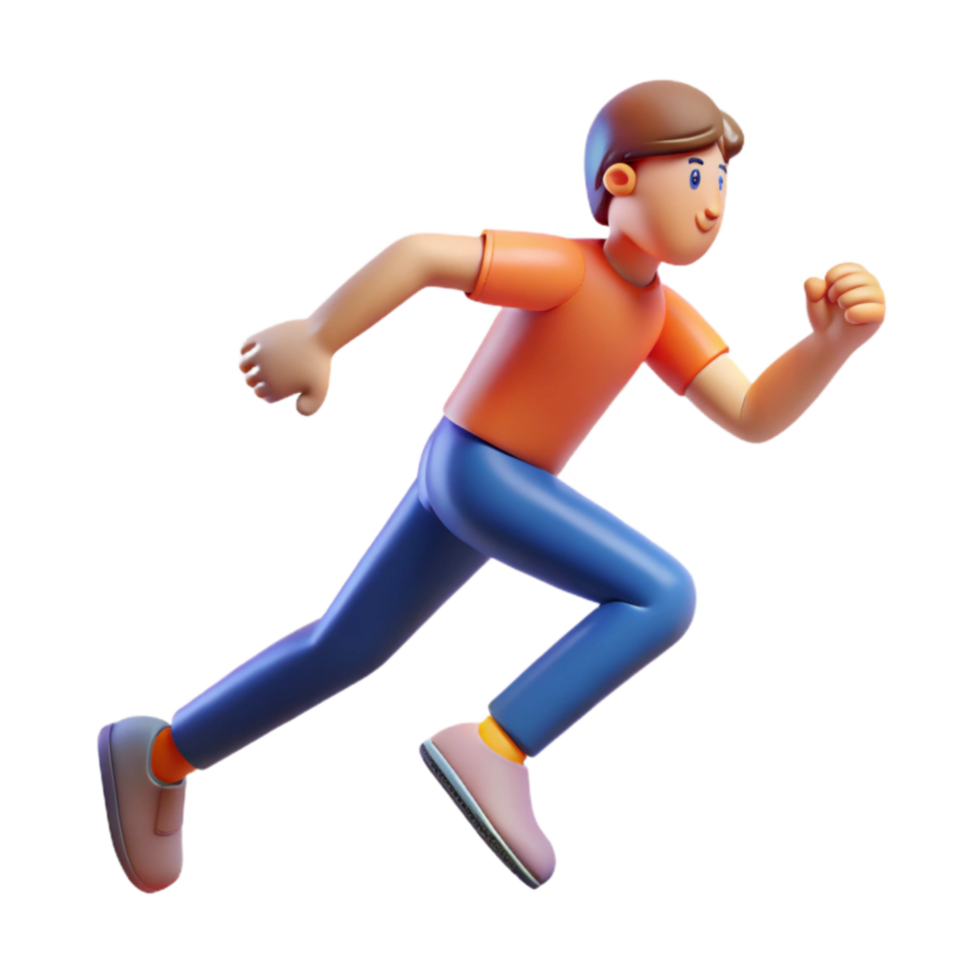 3D Cartoon Running Man Action, Speed, Movement, Animation, Character, Sport, Fitness, Energy, Activity, Running Pose png