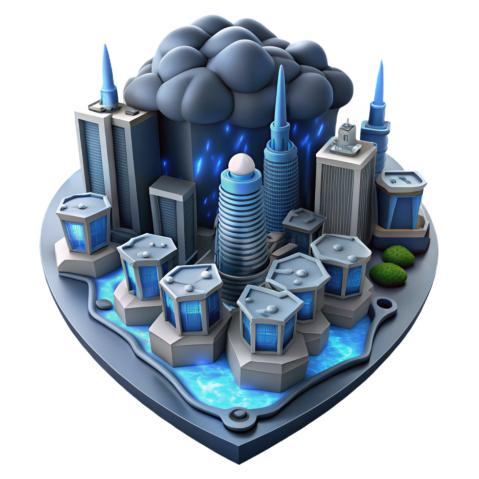 Smart City Infrastructure Cloud Computing Data Security png
