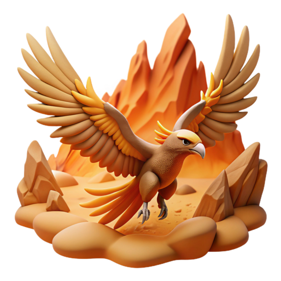 Desert Bird 3D Render of a Fantasy Avian png
