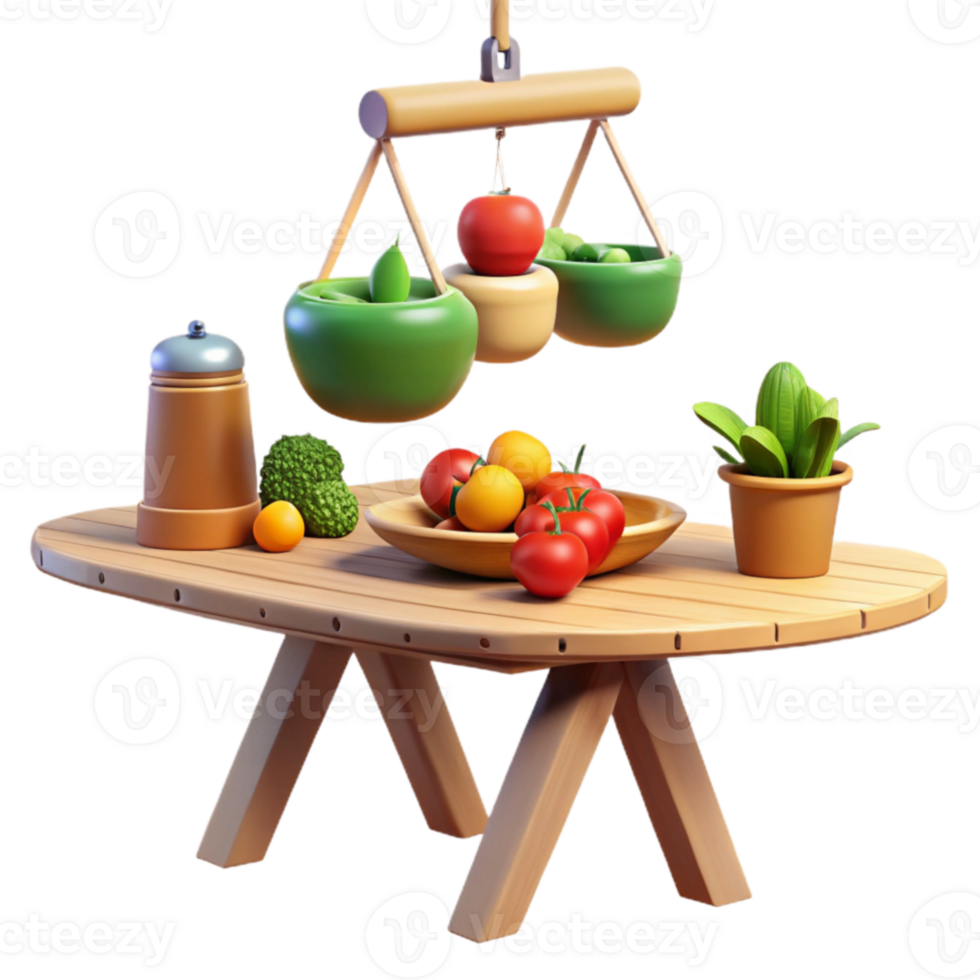 Farm Fresh Produce on Rustic Tabletop png