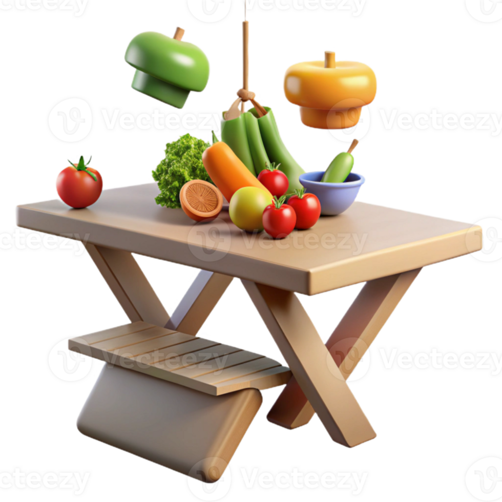 Fresh Produce Picnic Table png