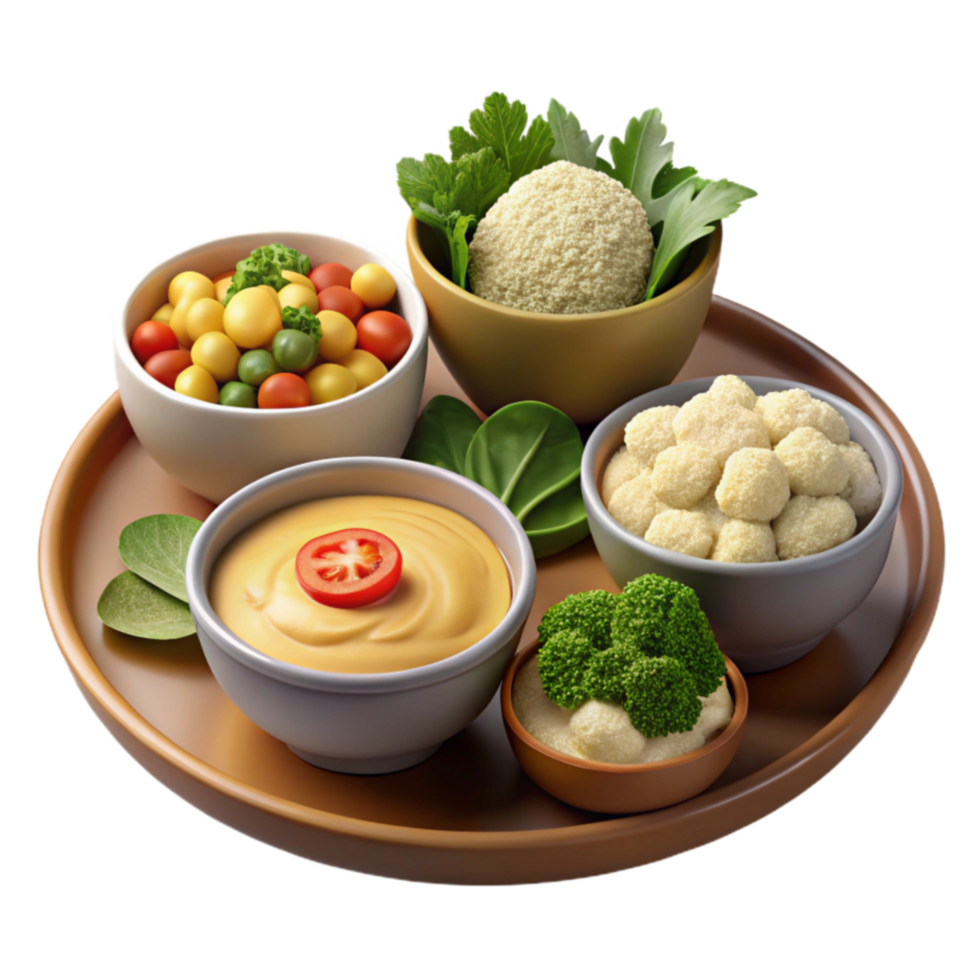 Delicious Veggie Tray with Creamy Dip and Cauliflower png