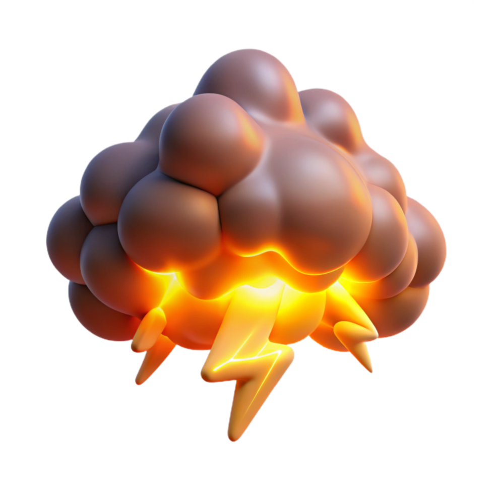 Glowing Cartoon Explosion with Lightning png